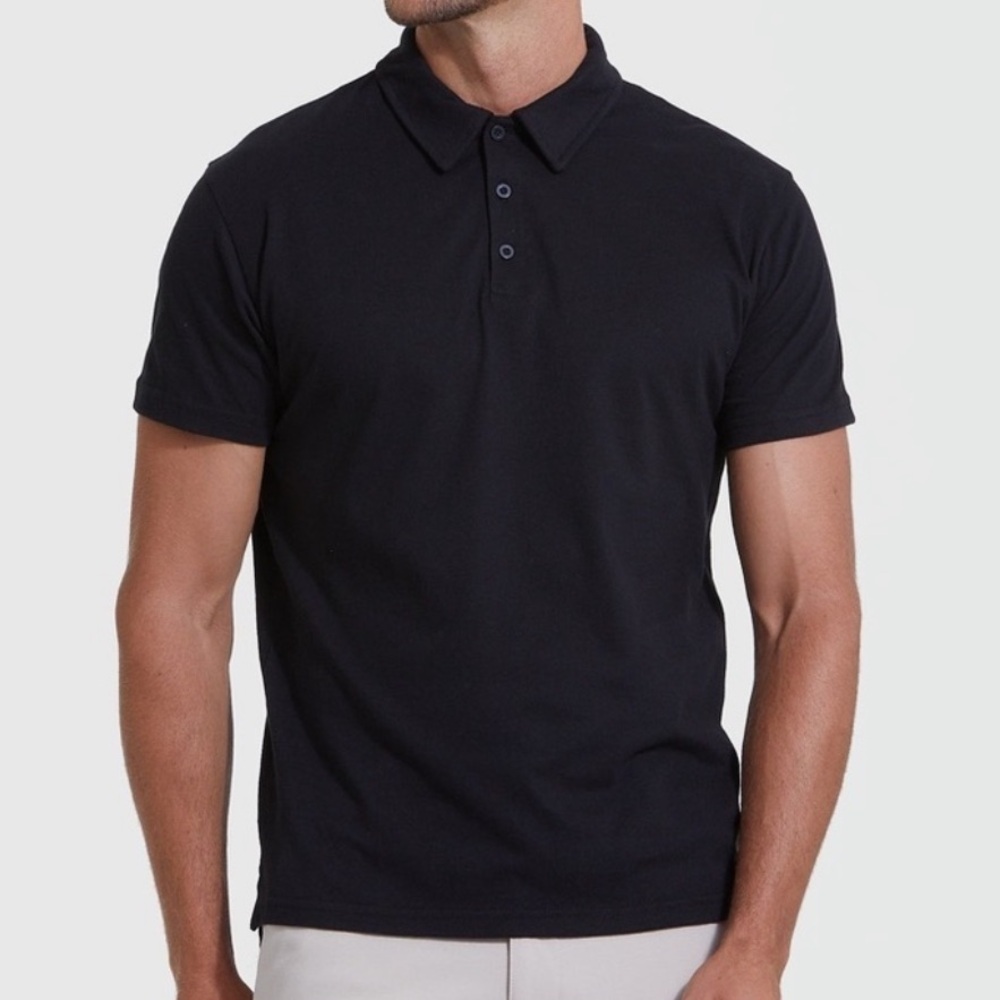 True Classic Black Polo Shirt Men’s‎ XL | Short Sleeve Soft Cotton Blend